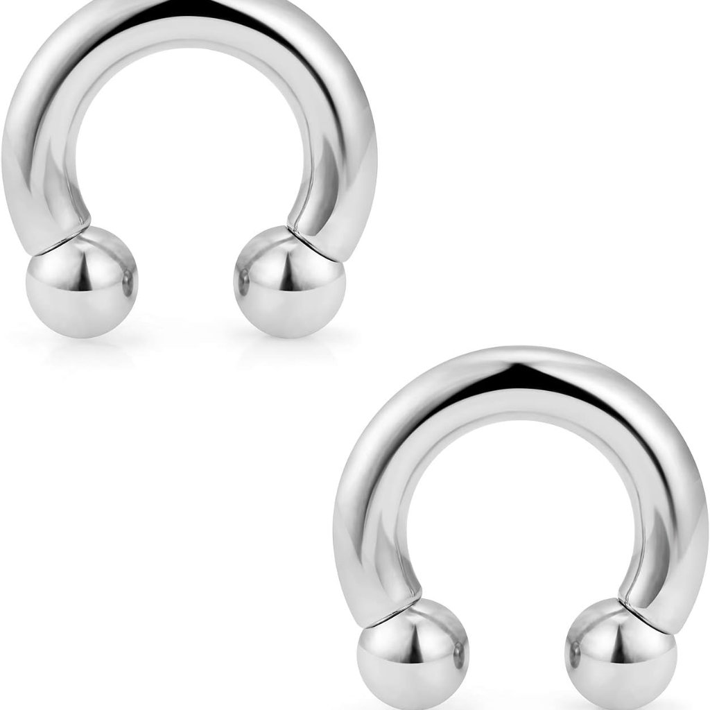 2pcs Pa Ring Horseshoe Circular Barbell 316l Surgical Steel Internally Threaded